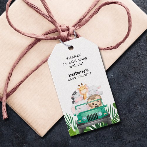 Jungle Animals Safari Baby Shower Gift Tags