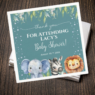 Jungle Animals Safari Baby Shower Napkins