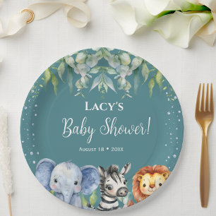 Jungle Animals Safari  Baby Shower   Paper Plates