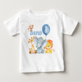 Lion Safari Jungle Blue Baby Boy Birthday Baby T-Shirt