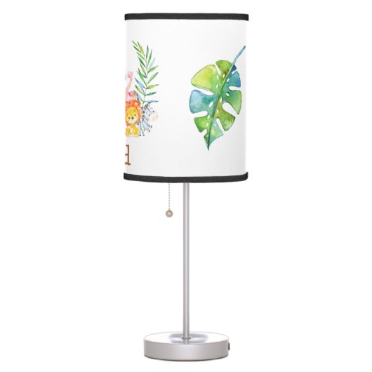 Jungle Animals Safari Cute Nursery Baby Boy Table Lamp (Right)