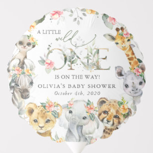 Jungle Animals, Safari, Flowers, Baby Shower Balloon