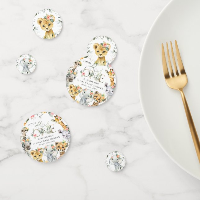 Jungle Animals, Safari, Flowers, Baby Shower Confetti (Group)