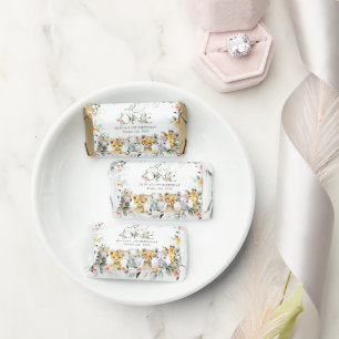 Jungle Animals, Safari, Flowers, First Birthday Hershey's Miniatures