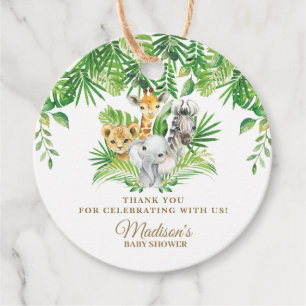 Jungle Animals Safari Greenery Thank You Favor Tags