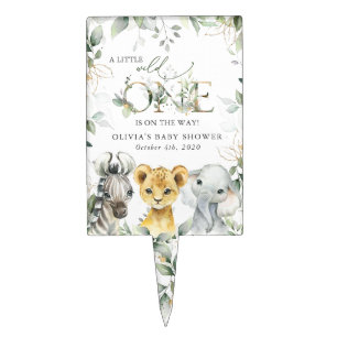 Jungle Animals, Safari, Wild One, Baby Shower Cake Topper