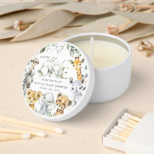 Jungle Animals, Safari, Wild One, Baby Shower Mini Candle Favors