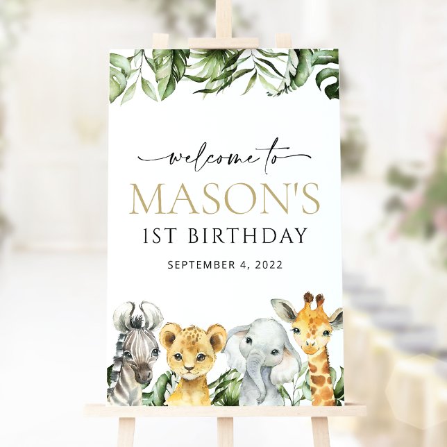 Jungle Animals, Safari, Wild One, Birthday Welcome Foam Board (Creator Uploaded)