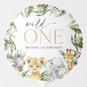 Jungle Animals, Safari, Wild One, First Birthday Balloon