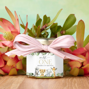 Jungle Animals, Safari, Wild One, First Birthday Honey Jar Favors