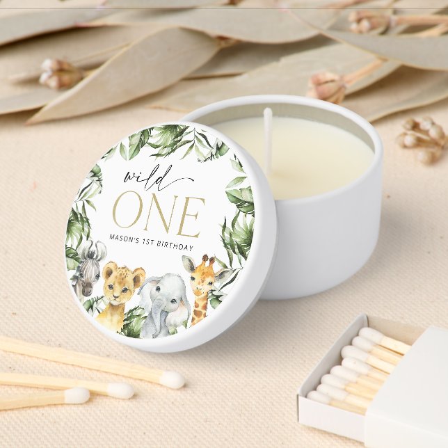 Jungle Animals, Safari, Wild One, First Birthday Mini Candle Favors (Insitu)
