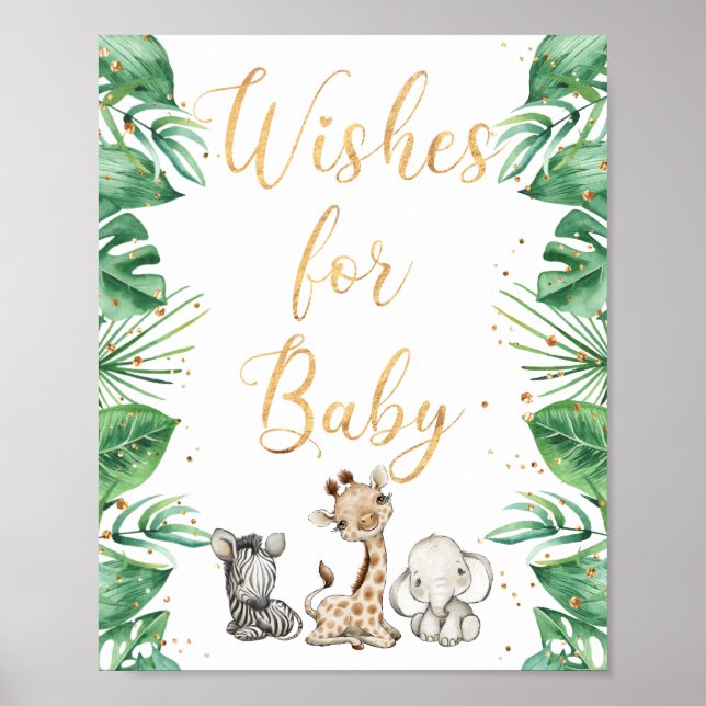 Jungle Animals Safari Wishes for Baby Poster (Front)