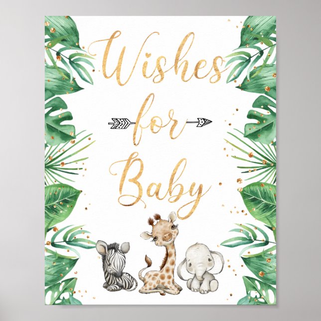 Jungle Animals Safari Wishes for Baby Poster (Front)