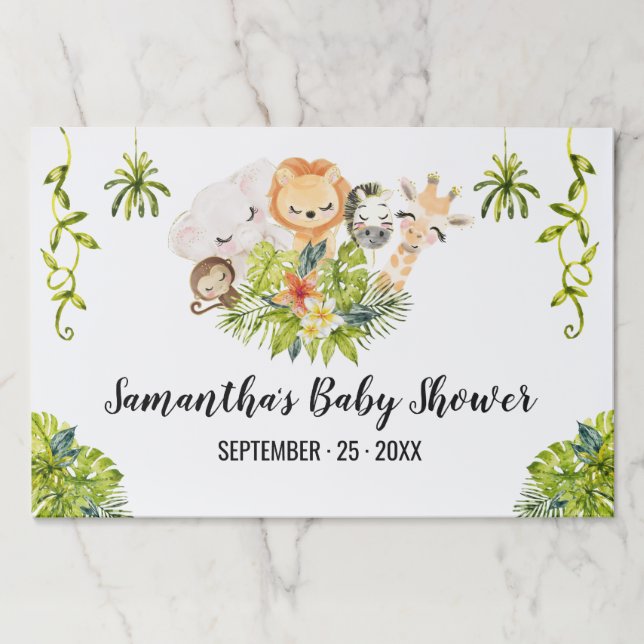 Jungle Animals Shower Paper Placemat Tearaway Pad (Front)