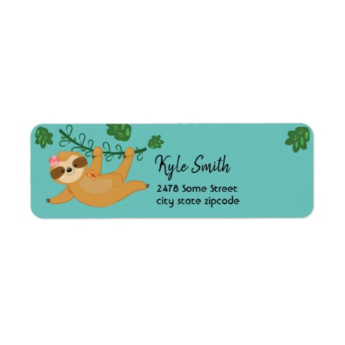 Jungle Animals Sloth Custom Address Labels