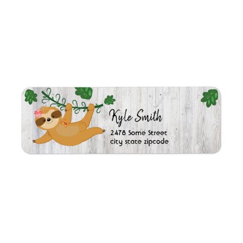 Jungle Animals Sloth Custom Address Labels