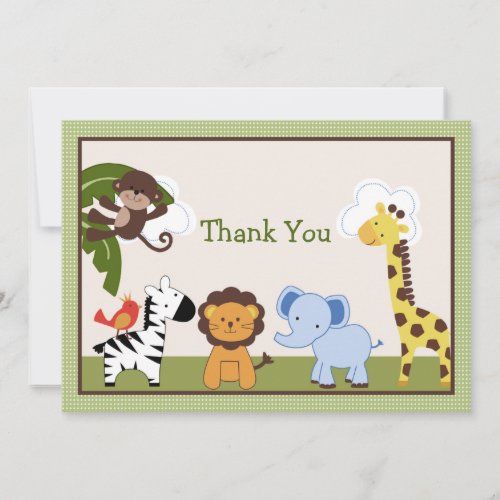 Jungle Animals Thank You Card