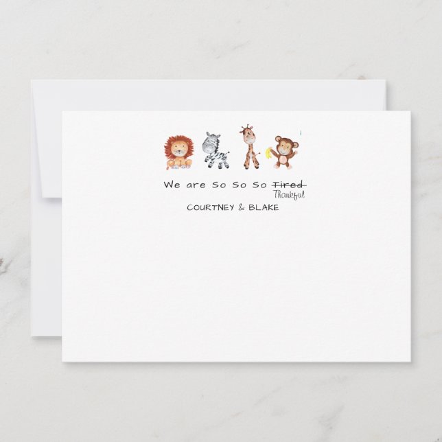 Jungle Animals Thank you card (Front)