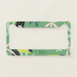 Jungle animals, tropical elements, seamless. license plate frame