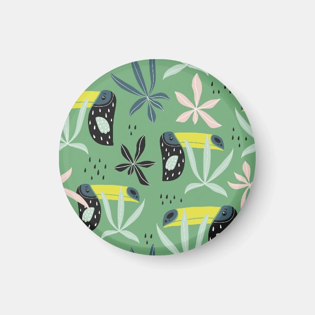 Jungle animals, tropical elements, seamless. magnet (Front)