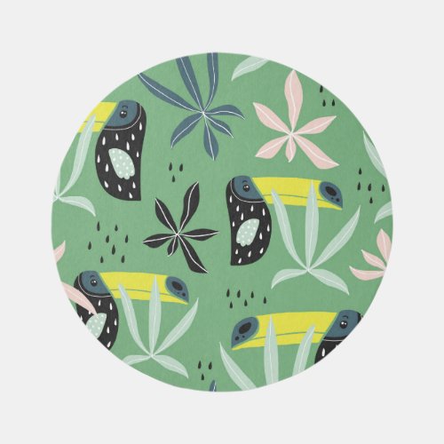 Jungle animals tropical elements seamless rug