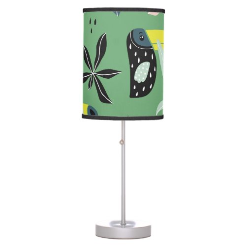 Jungle animals tropical elements seamless table lamp