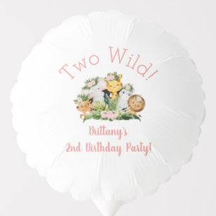 Jungle Animals Two Wild 2nd Birthday Party Balloon