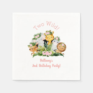 Jungle Animals Two Wild 2nd Birthday Party Napkins