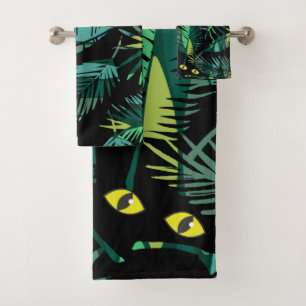 Jungle at Night Pattern Bath Towel Set