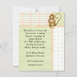 Jungle Babies, Boy Baby Shower Invitation 3- Green