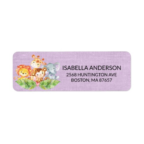 Jungle Baby Animals Baby Shower Address Label