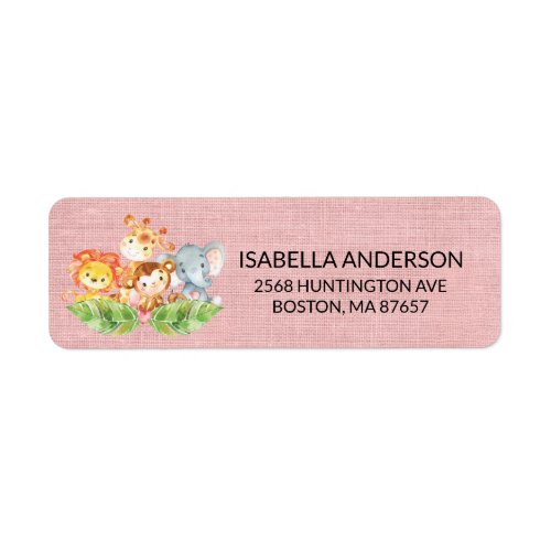 Jungle Baby Animals Baby Shower Address Label