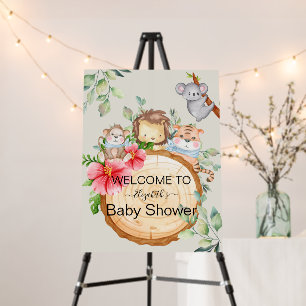 Jungle Baby Animals Shower Greenery Safari Foam Board