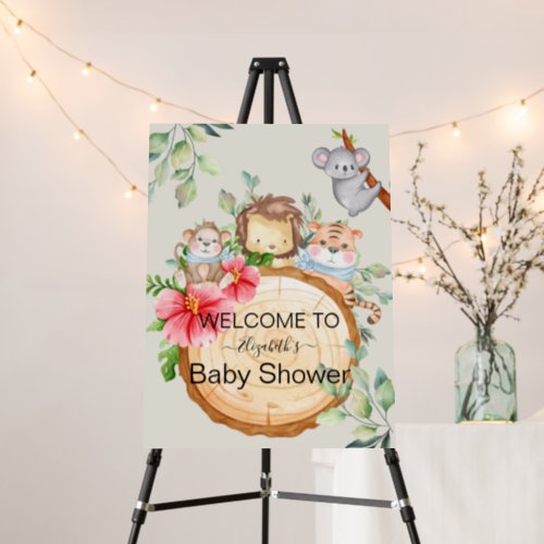 Jungle Baby  Animals Shower Greenery Safari  Foam Board