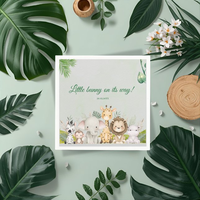 jungle baby boy shower wild tropical Invitation Napkins (Creator Uploaded)
