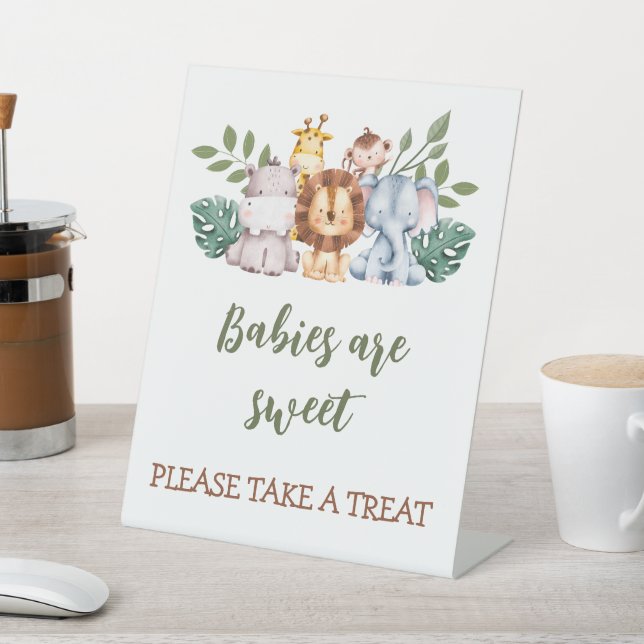 Jungle Baby Elephant Baby Shower Favors Sign (In SItu)