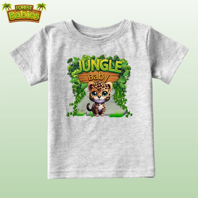 Jungle Baby Leopard, Cute Wildlife Kitty Cat 🐆 T-Shirt (Jungle Baby Leopard Cub T-shirt, Cute Kitten Woodland Wildlife Kitty Cat nature-inspired shirt 🐆)