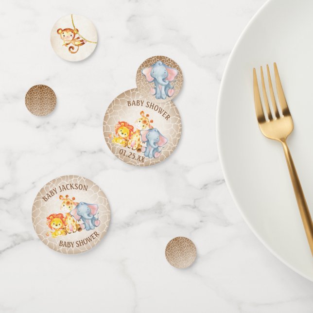 Jungle Baby Shower Elephant Confetti Decoration (Group)
