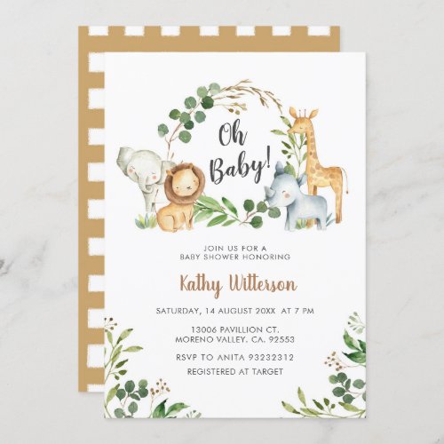 JUNGLE Baby Shower I Invitation