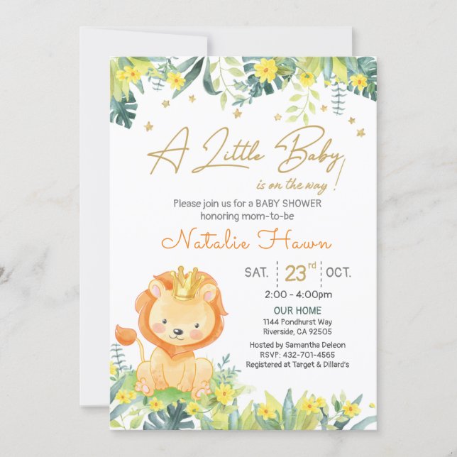 Jungle baby shower invitation (Front)