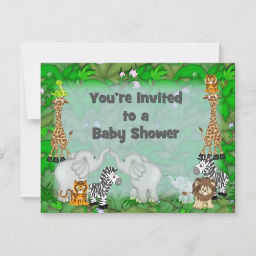 Jungle Baby Shower Custom Invites