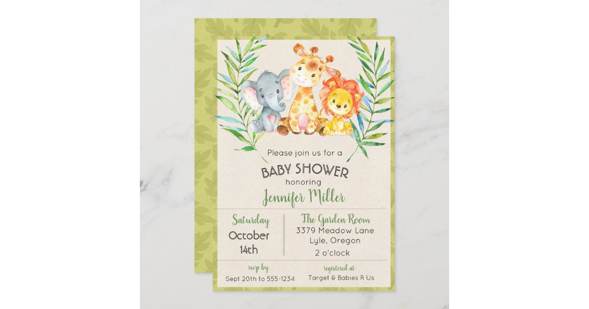 Jungle Baby Shower Invitation | Zazzle