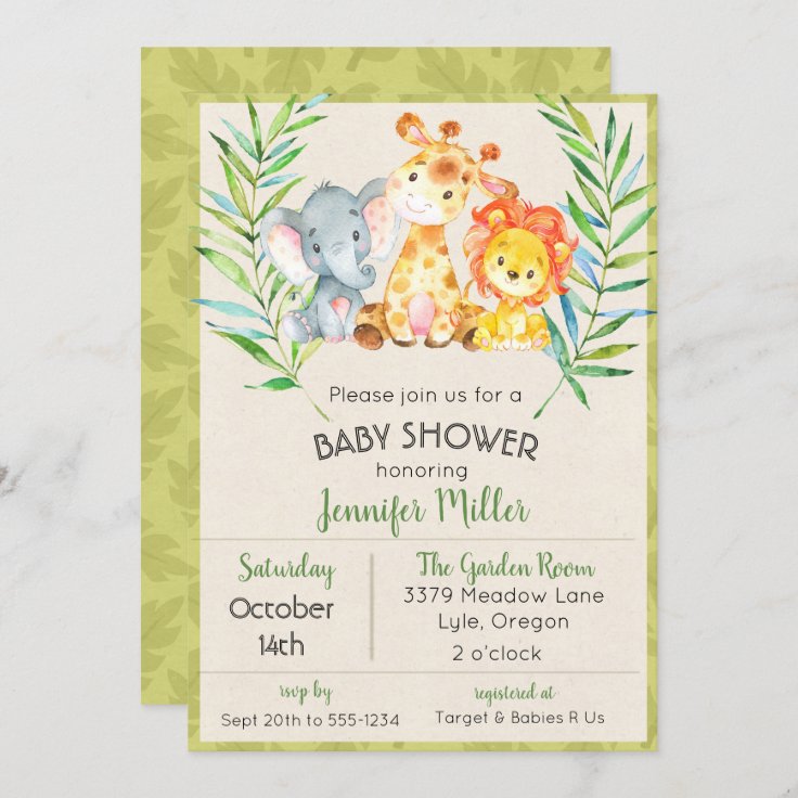 Jungle Baby Shower Invitation | Zazzle