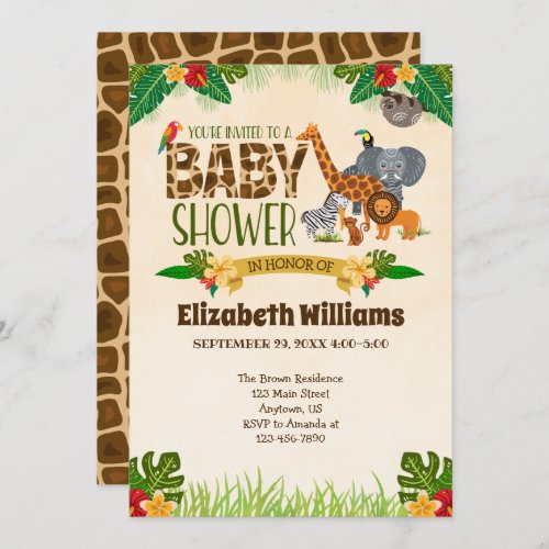 Jungle Baby Shower Invitation