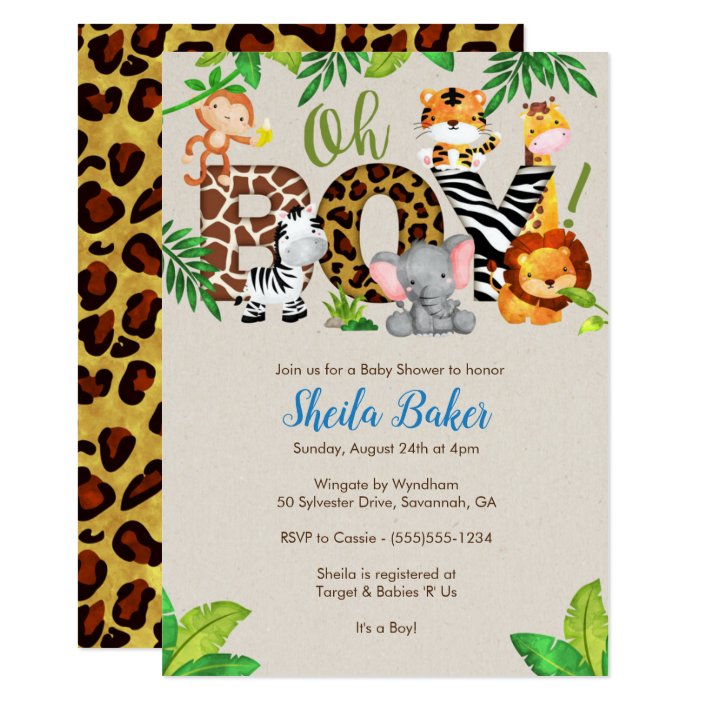baby shower jungle invitations