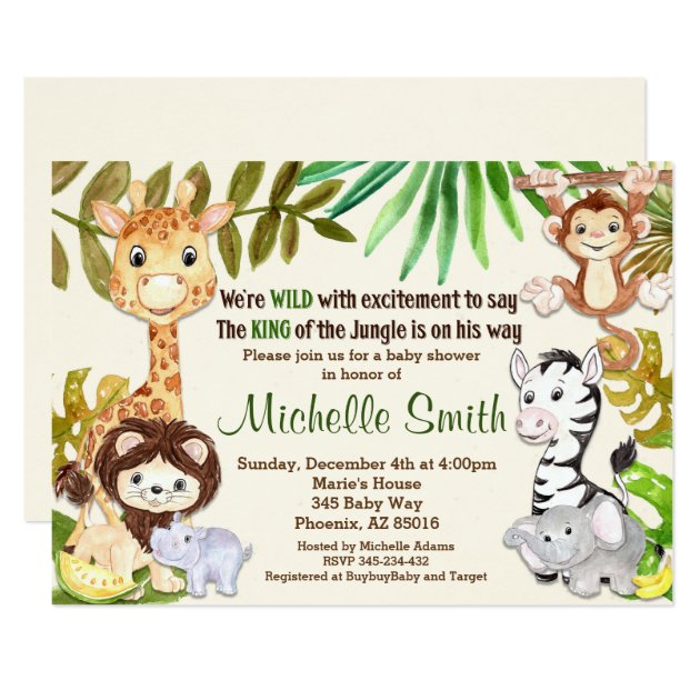 Jungle Baby Shower Invitation, Safari Invitation