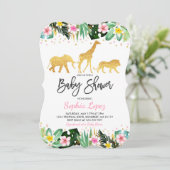 Jungle Baby Shower Invitation Tropical Baby Shower (Standing Front)