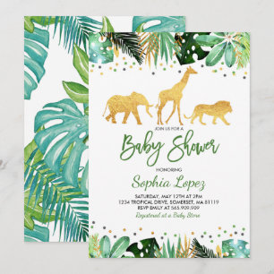 Jungle Baby Shower Invitation Tropical Baby Shower