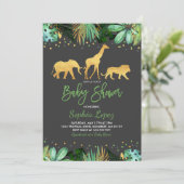 Jungle Baby Shower Invitation Tropical Baby Shower (Standing Front)