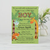 Jungle Baby Shower Invite "Boy" (Standing Front)